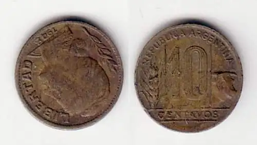 10 Centavos Messing Münze Argentinien 1948 (107786)