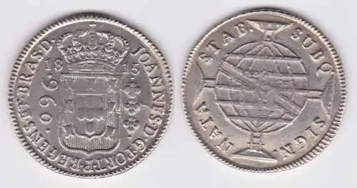 960 Reis Silber Münze Brasilien 1815 vz+ (141842)