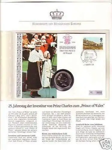 schöner Numisbrief 50 Pence Prinz Charles 1994