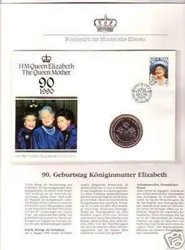 schöner Numisbrief 90.Königinmutter Elisabeth 1990