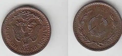 1 Centavo Kupfer Münze Mexiko 1929