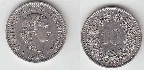 10 Rappen Nickel Münze Schweiz 1989