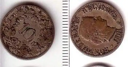 10 Rappen Nickel Münze Schweiz 1881