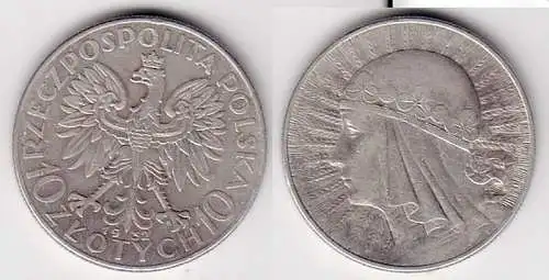 10 Zloty Silber Münze Polen 1932