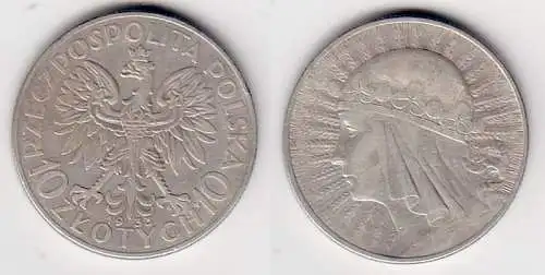 10 Zloty Silber Münze Polen 1933