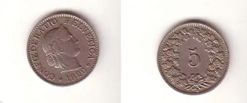 5 Rappen Kupfer Nickel Münze Schweiz 1920