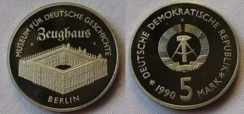 DDR Gedenk Münze 5 Mark Berlin Zeughaus 1990 PP in Kapsel (110058)