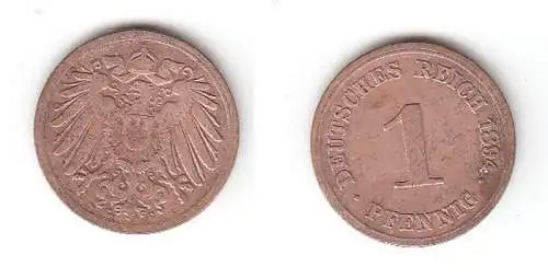 1 Pfennig Kupfer Münze Deutsches Reich 1894 G Jäger Nr.10 (112492)