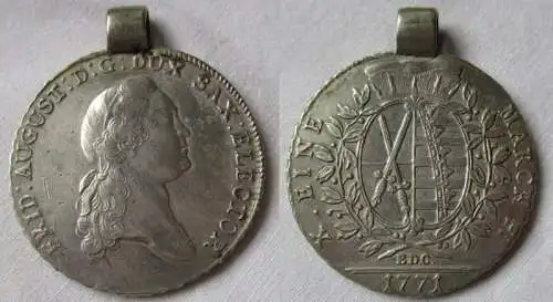 1 Taler Silber Münze Sachsen 1770 EDC (130145)