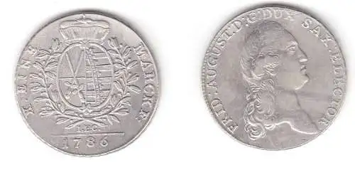 1 Taler Silber Münze Sachsen 1786 I.E.C.