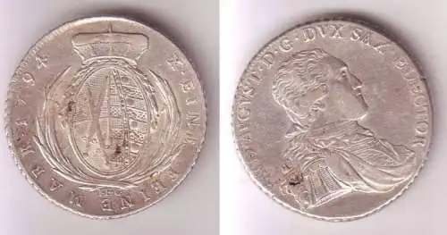 1 Taler Silber Muenze Sachsen 1794 IEC (MU1697)