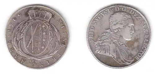 1 Taler Silber Münze Sachsen 1799 I.E.C.