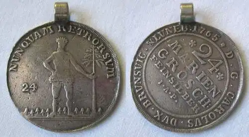 24 Mariengroschen Silber Münze Braunschweig Wolfenbüttel 1765 IAP (125921)