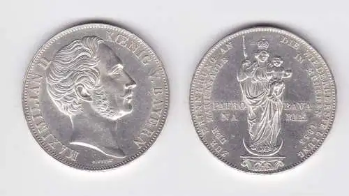 1 Doppelgulden Silber Münze Bayern Maximilian II. Mariensäule 1855 (129849)