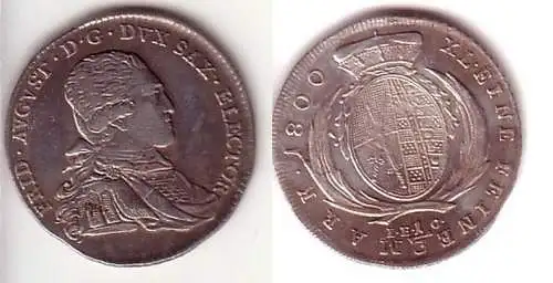 1/3 Taler Silber Münze Sachsen 1800 IEC