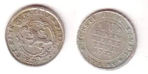 1/4 Taler Silber Münze Hessen Kassel 1771 F.U.