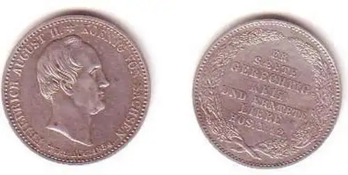 1/3 Taler Silber Münze Sachsen Friedrich August II 1854 (MU0918)