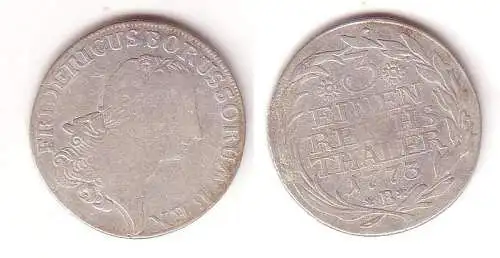 1/3 Reichstaler Silber Münze Preussen Friedrich II 1773 B