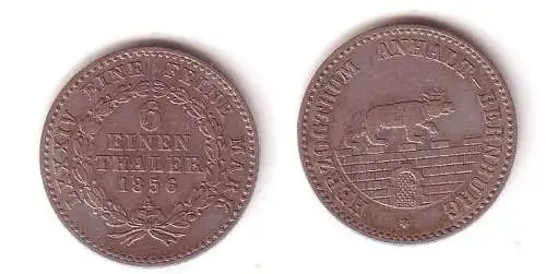 1/6 Taler Silber Münze Anhalt Bernburg 1856 A (109950)