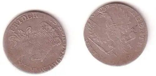 6 Gröscher Silber Münze Preussen Brandenburg 1782 E