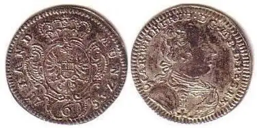 6 Kreuzer Silber Münze Brandenburg Ansbach 1753