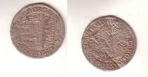 2 Schilling Silber Münze Hamburg 1727 I.H.L. s/ ss