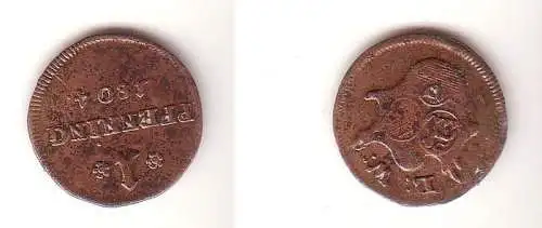 1 Pfennig Kupfer Münze Löwenstein-Wertheim-Rochefort 1804