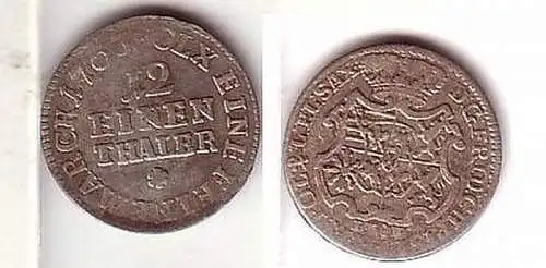 1/12 Taler Silber Münze Sachsen 1763 IFoF