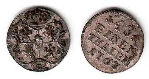 1/48 Taler Silber Münze Sachsen 1763 C (109235)