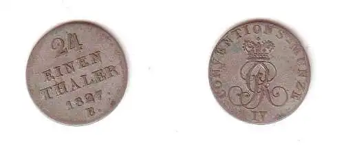 1/24 Taler Silber Münze Hannover 1827 B