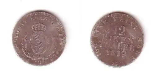 1/12 Taler Silber Münze Sachsen 1819 s