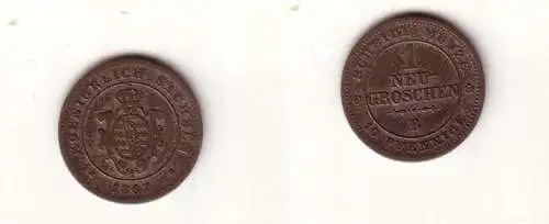 1 Neugroschen Silber Münze Sachsen 1867 B (109434)