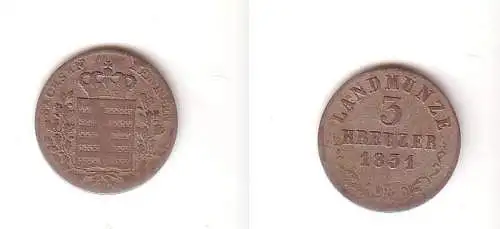 3 Kreuzer Billon Münze Sachsen Meiningen 1831 s/ ss