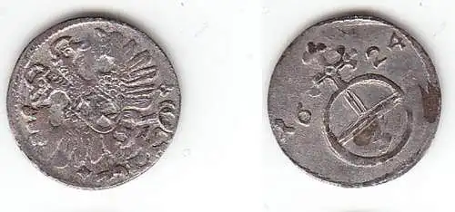 3 Pfennig Silber Münze Schlesien 1624 f. ss