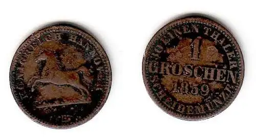 1 Groschen Silber Münze Hannover 1859 B (109068)