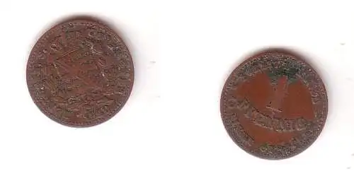 1 Pfennig Kupfer Münze Sachsen Coburg Gotha 1870 B ss