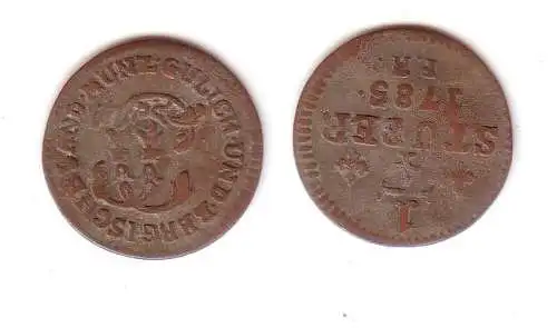 1/4 Stuber Kupfer Münze 1785 R. F. Jülich Berg