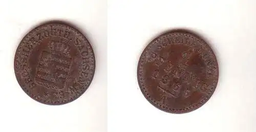 1 Pfennig Kupfer Münze Sachsen Weimar Eisenach 1865 A ss