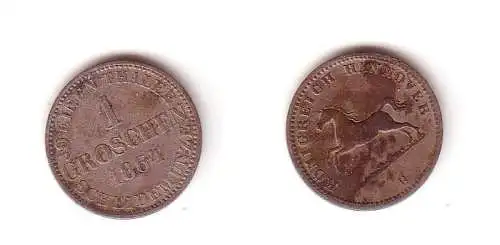 1 Groschen Silber Münze Königreich Hannover 1858 B