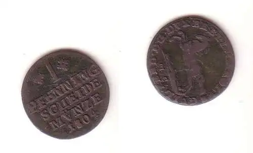 1 Pfennig Kupfer Münze Braunschweig Wolfenbüttel 1804 M.C.