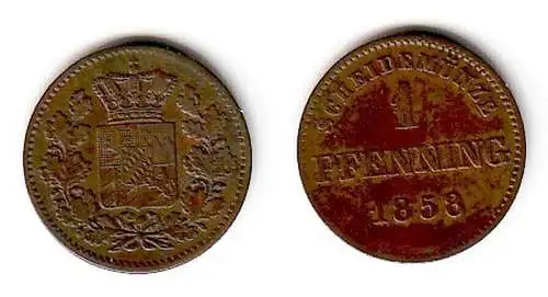 1 Pfennig Kupfer Münze Bayern 1858 (109552)