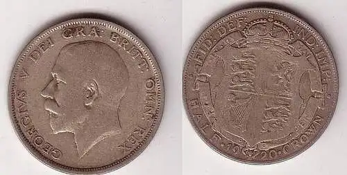 1/2 Crown Silber Münze Großbritannien 1920