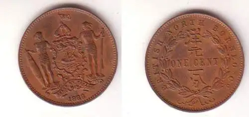 1 Cent Kupfer Münze British North Borneo 1888