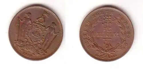 1 Cent Kupfer Münze British North Borneo 1889