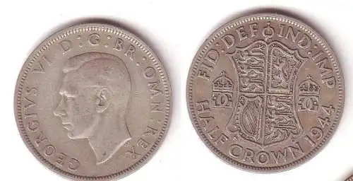 Half Crown Silber Münze Grossbritannien 1944