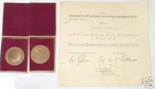 Beobachterplakette in bronze des D.F.T.V. von 1931