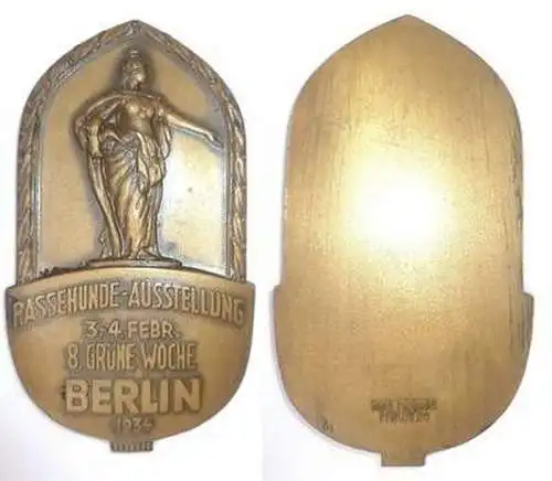 Bronze Medaille 8. Grüne Woche Berlin 1934 Rassehunde