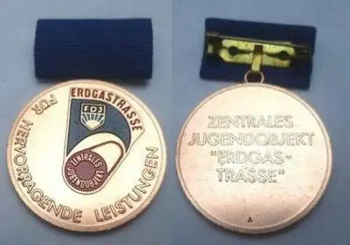 DDR Medaille Jugendobjekt Erdgastrasse in Bronze