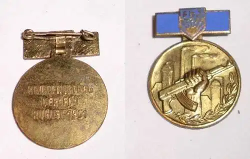 DDR Medaille Kampfauftrag der FDJ August 1961