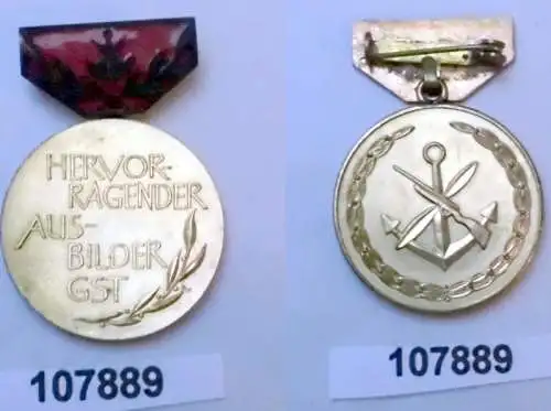 seltene DDR Medaille hervorragender Ausbilder der GST in Gold